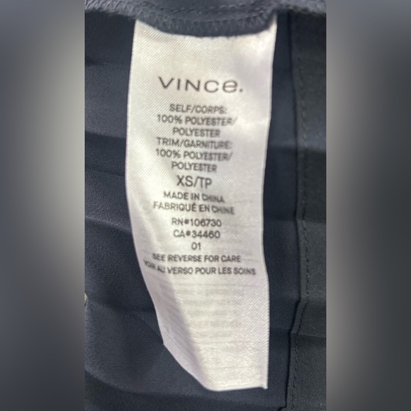 NWT Vince Navy Blue Mini Skater Flounce Skirt with Pleats XS - Picture 8 of 9